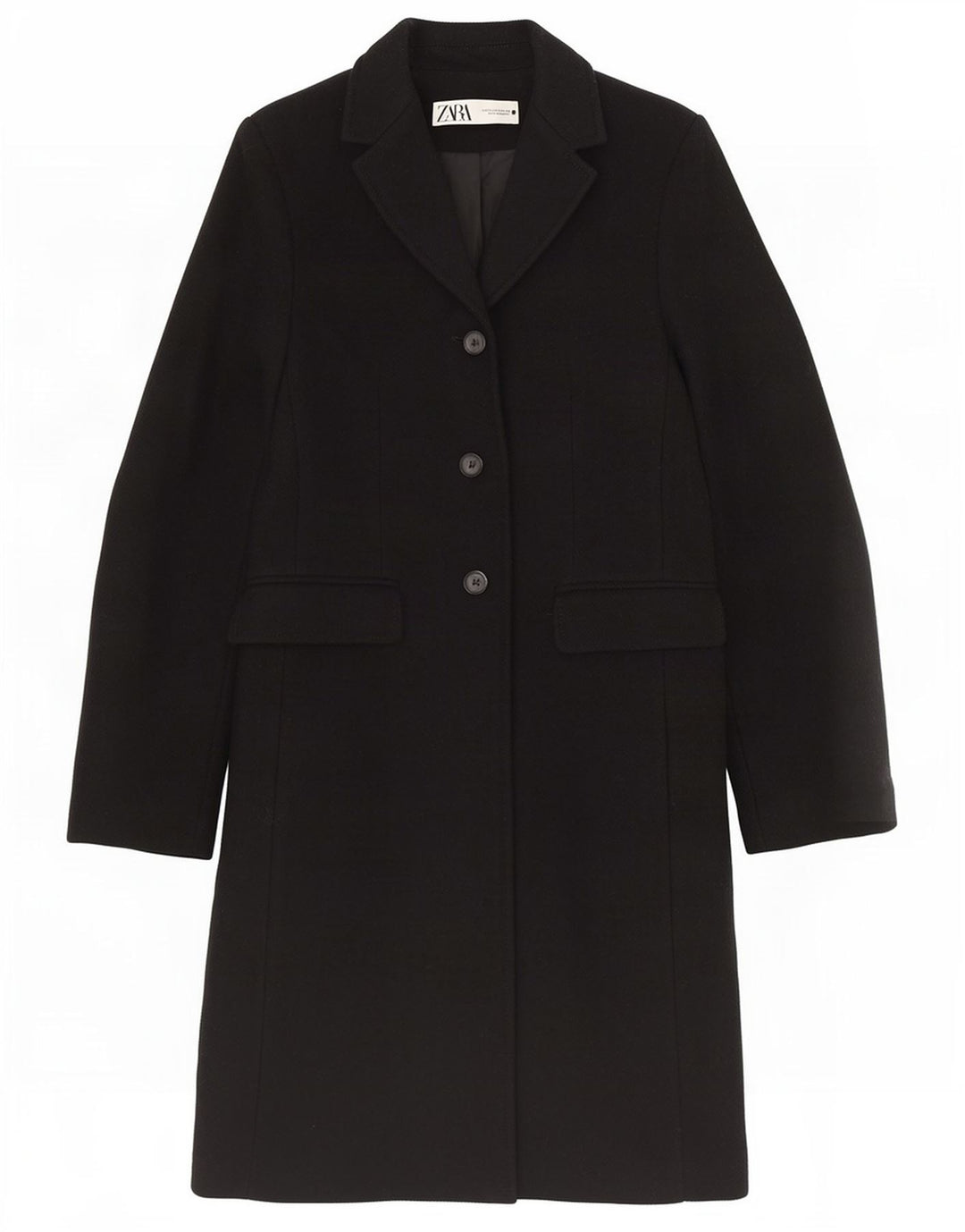 Sobretudo feminino Zara UK 6 XS preto viscose