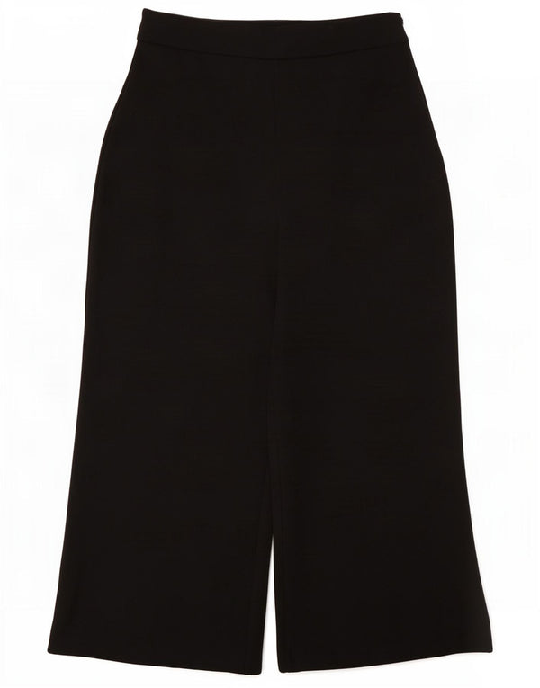 Calças femininas cortadas com pernas largas Phase Eight Reino Unido 10 pequenas W28 L23 pretas