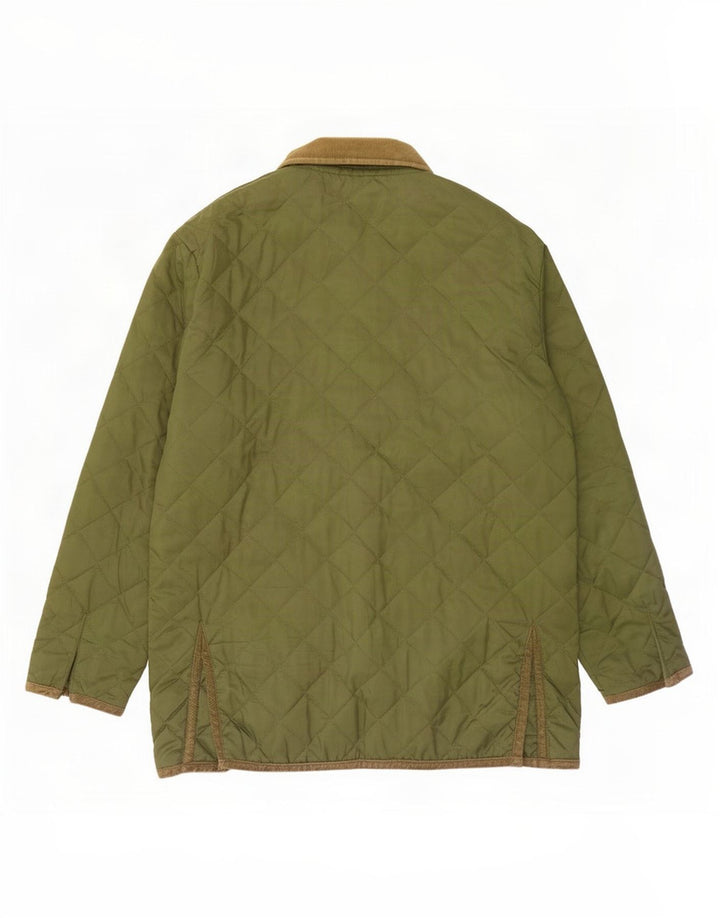 Jaqueta acolchoada masculina vintage, poliéster verde grande Reino Unido 40