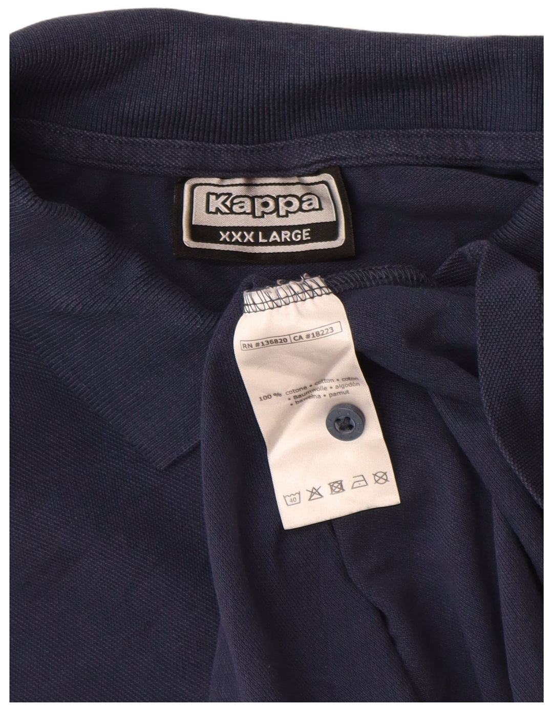 Camisa polo masculina Kappa 3XL algodão azul marinho