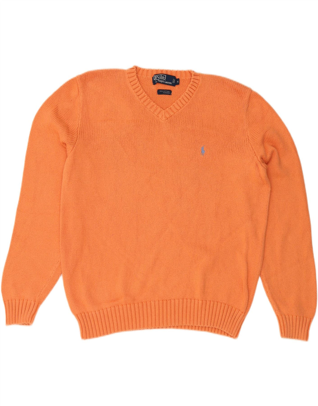 Suéter masculino POLO RALPH LAUREN com decote em V laranja médio