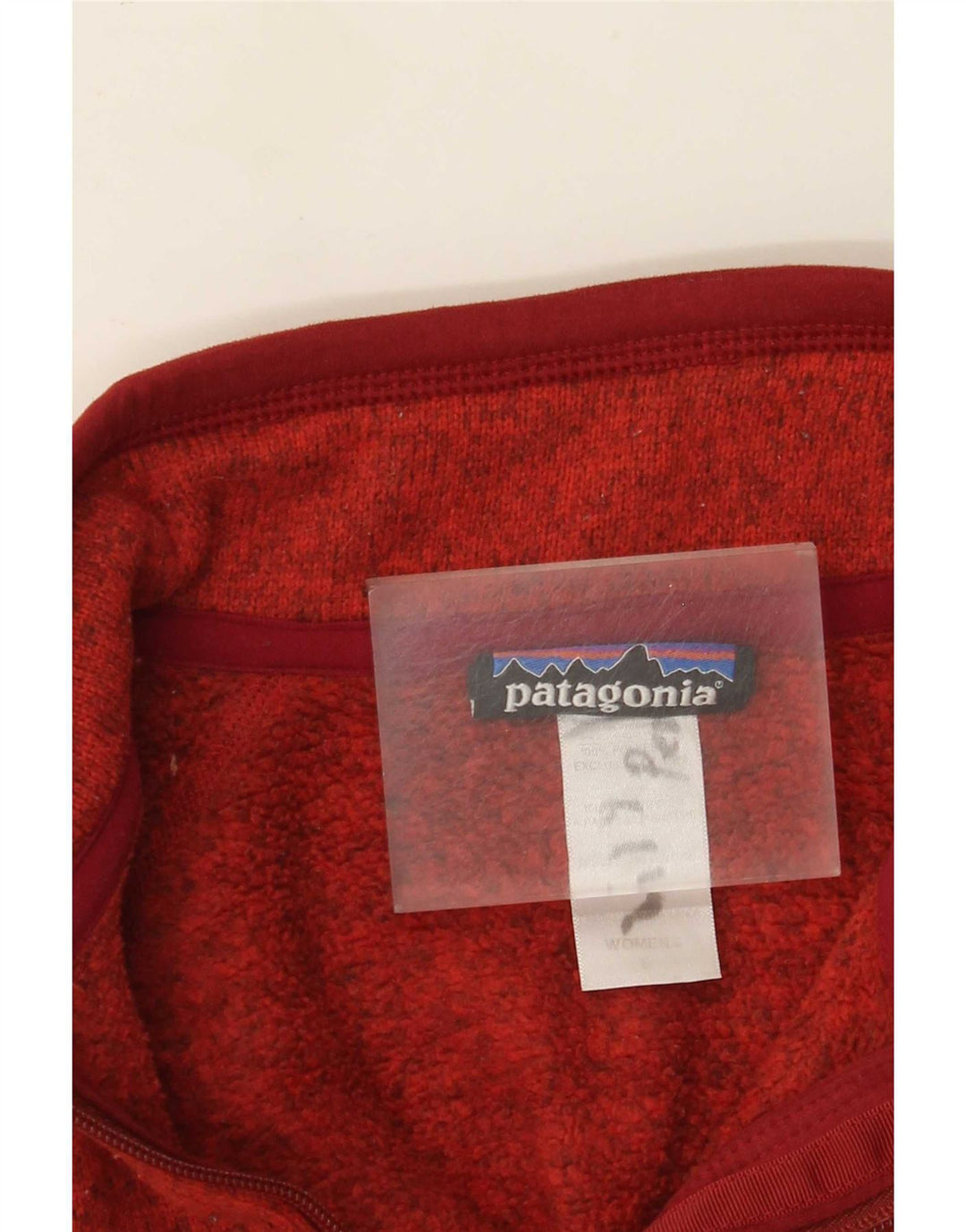 Jaqueta feminina de treino Patagonia UK 10 poliéster manchado vermelho pequeno