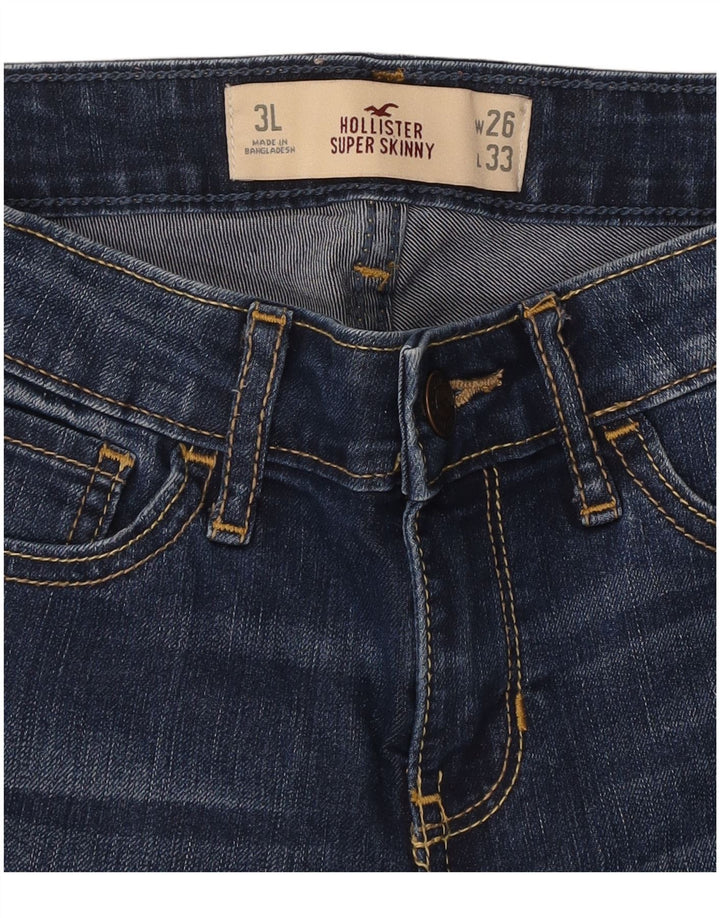 Calça jeans feminina super skinny HOLLISTER W26 L33 algodão azul