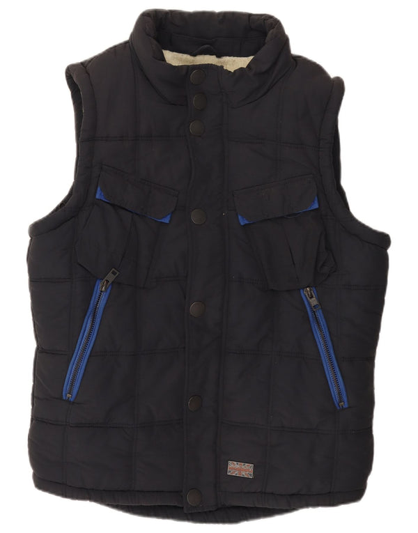 Superdry Mens Sherpa acolchoado Gilet UK 40 grande algodão preto