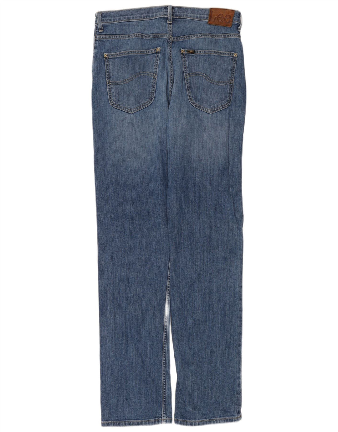 Lee Womens Brooklyn Straight Jeans W33 L34 Azul Algodão