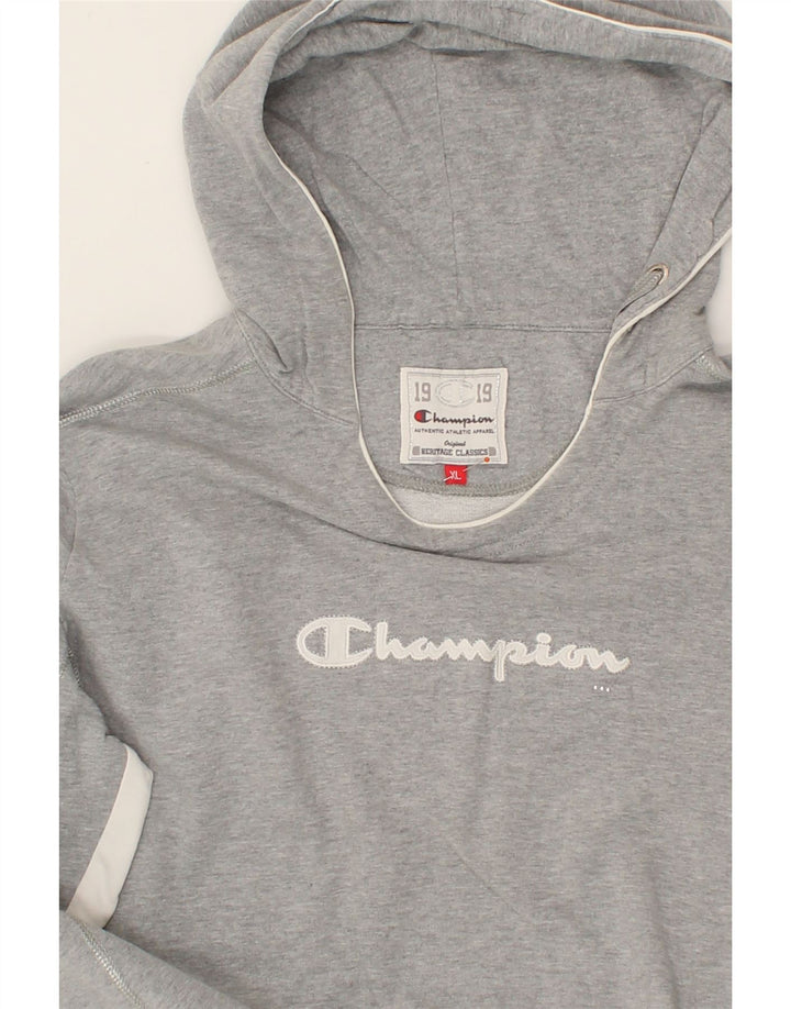 CHAMPION Womens Heritage Classics Graphic Hoodie Jumper UK 18 XL Grey Vintage Champion and Second-Hand Champion from Messina Hembry 