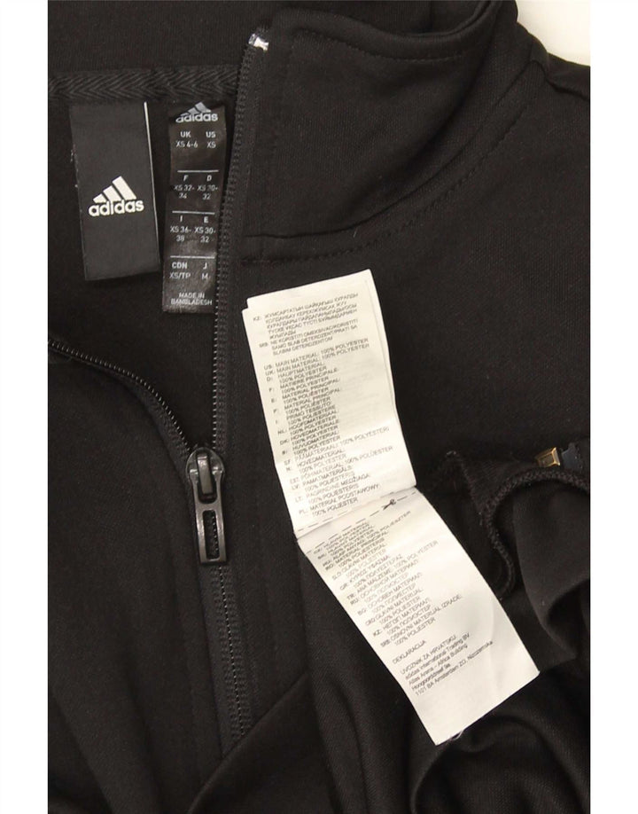 Adidas Womens Tracksuit Top Jacket UK 4/6 XS Poliéster Preto