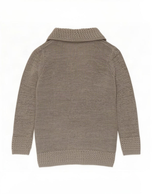 Marks & Spencer Suéter feminino clássico aberto com cardigã Reino Unido 16 grande cinza