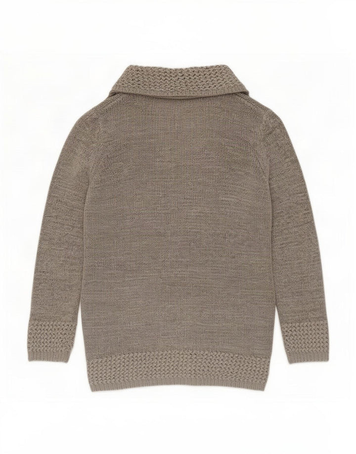 Marks & Spencer Suéter feminino clássico aberto com cardigã Reino Unido 16 grande cinza