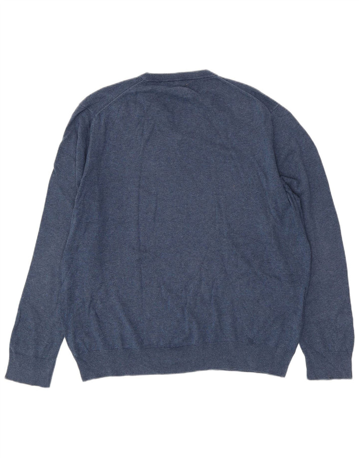 MARKS & SPENCER Suéter masculino com decote em V 2XL algodão azul