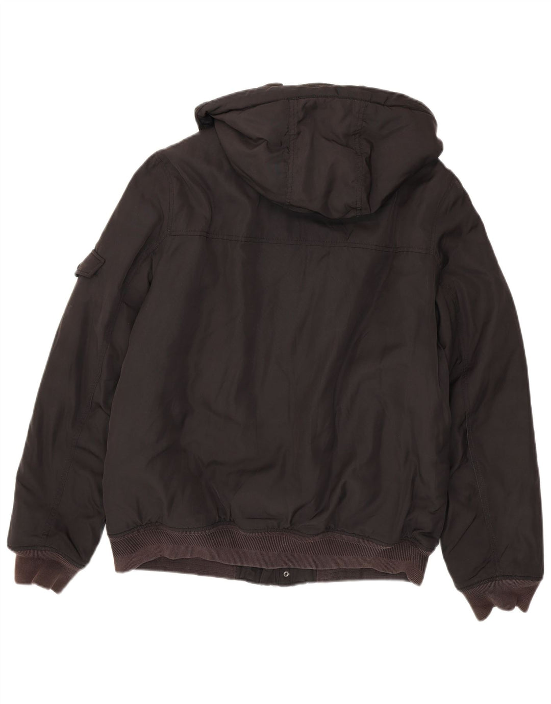 Jaqueta bomber masculina com capuz Tommy Hilfiger Reino Unido 42 XL poliéster preto