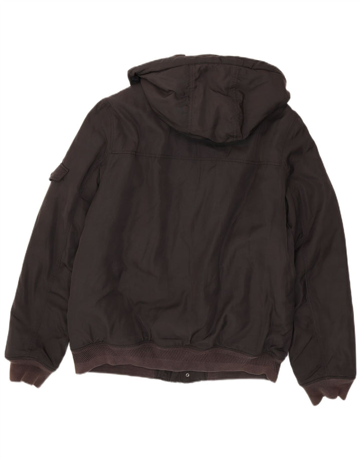 Jaqueta bomber masculina com capuz Tommy Hilfiger Reino Unido 42 XL poliéster preto