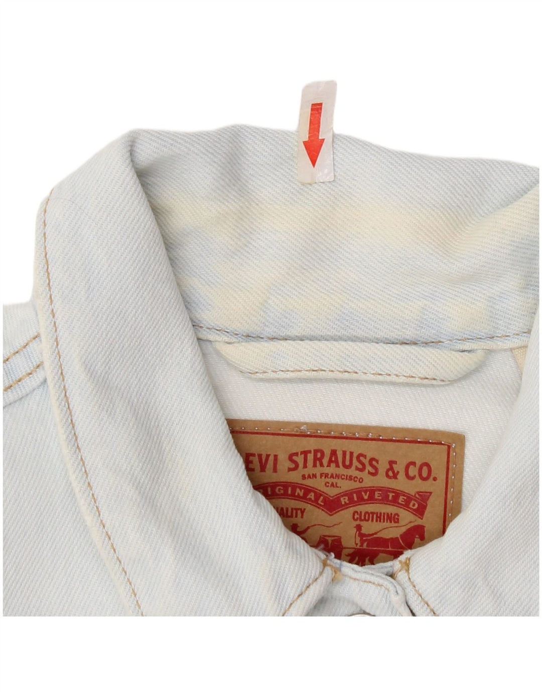 Jaqueta jeans feminina Levi's UK 12 algodão azul médio
