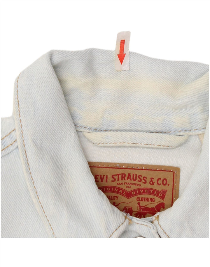 Jaqueta jeans feminina Levi's UK 12 algodão azul médio