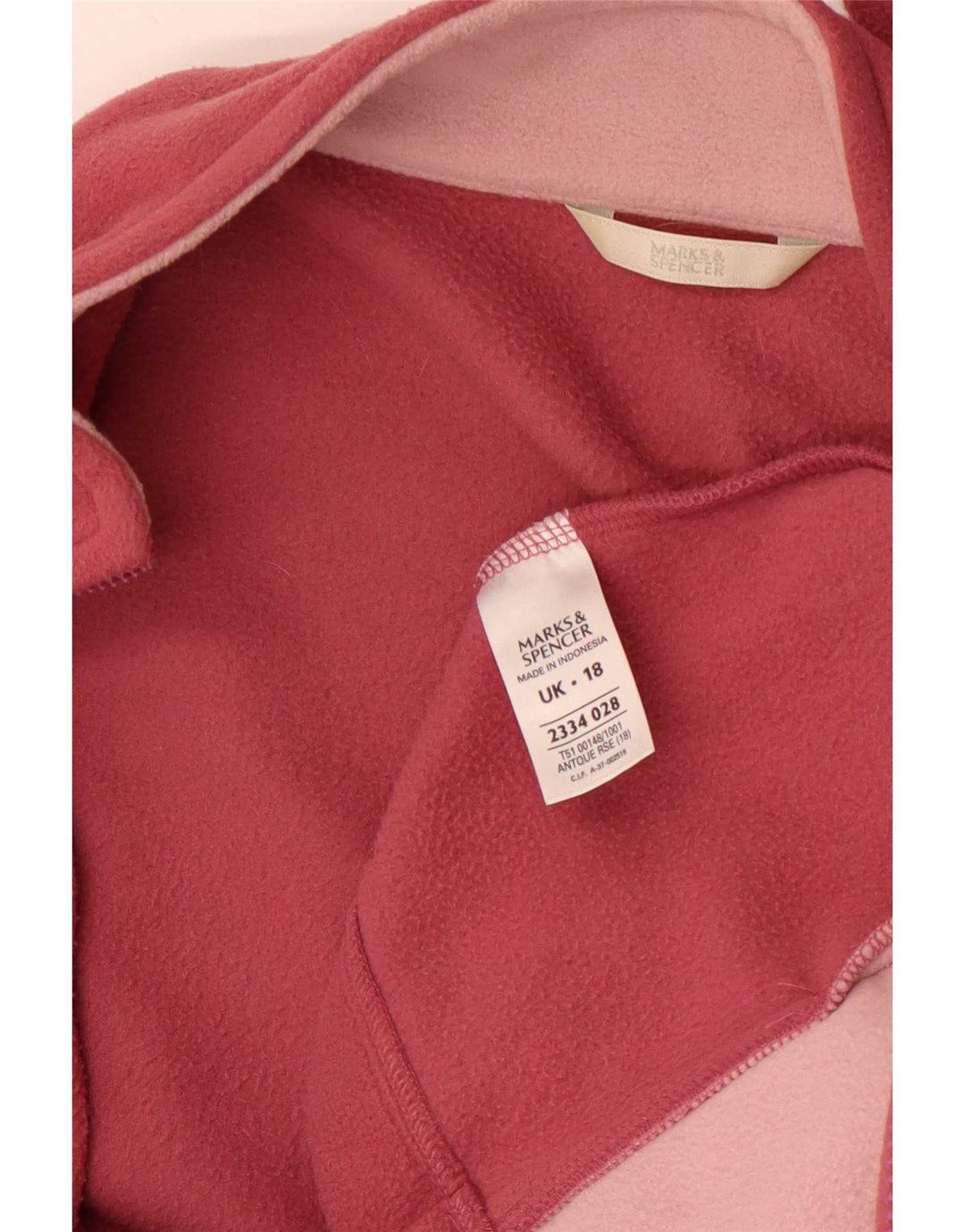 Jaqueta de lã feminina Marks & Spencer Reino Unido 18 XL poliéster rosa