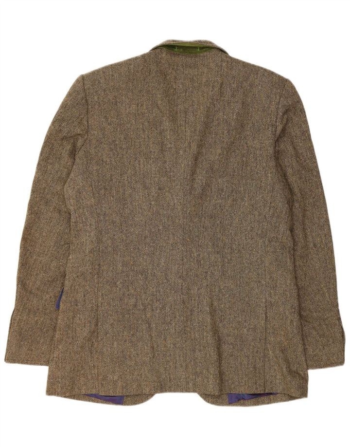 Jaqueta blazer masculina Ted Baker com 2 botões tamanho 5 XL marrom poliéster