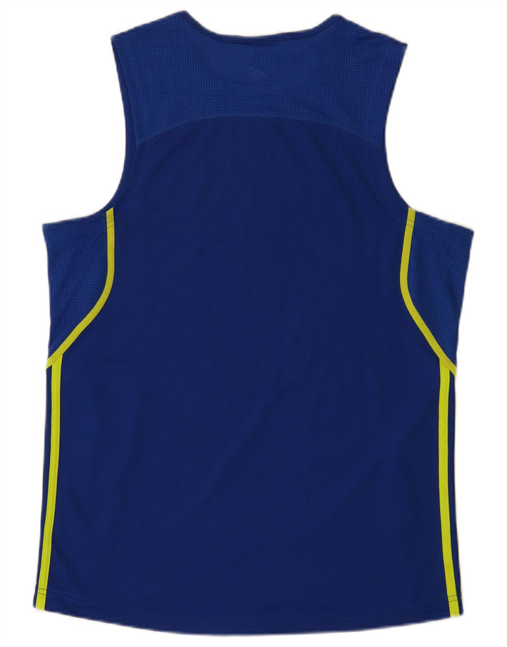 Adidas Mens Colete Top Médio Poliéster Azul
