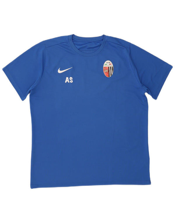 Nike Mens Ascoli Calcio 1898 Camiseta gráfica Top 2XL Azul Poliéster