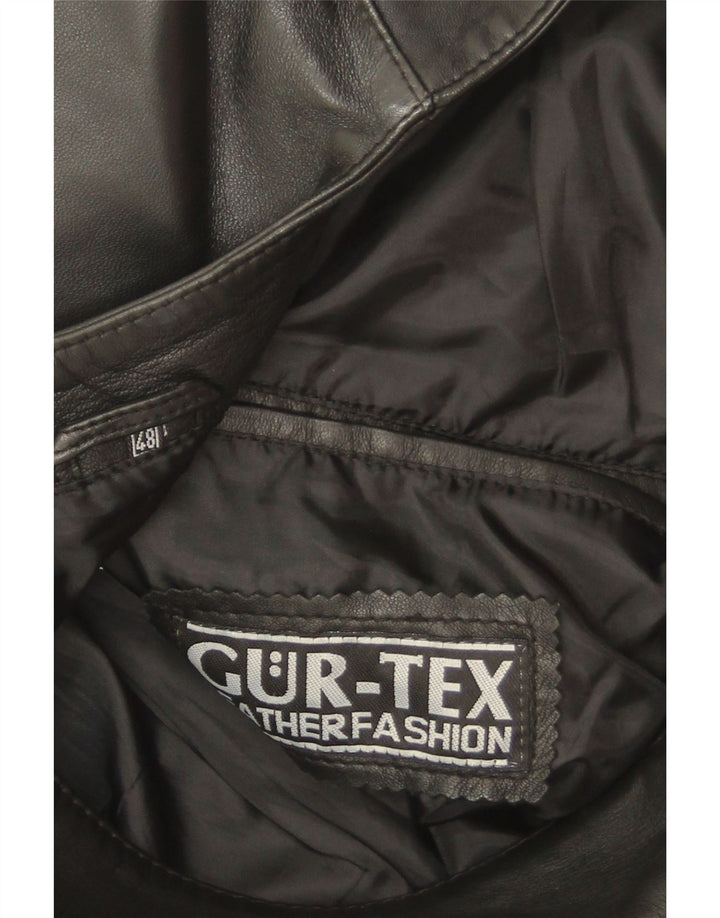 Colete de couro masculino Gurtex IT 48 couro preto médio
