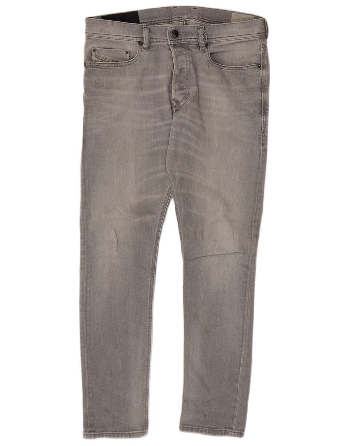 Diesel Mens Slim Jeans W31 L30 Cinza Algodão