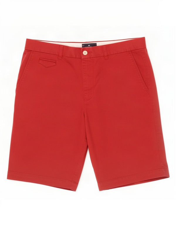 Blue Harbor Mens Chino Shorts Grande W34 Algodão Vermelho