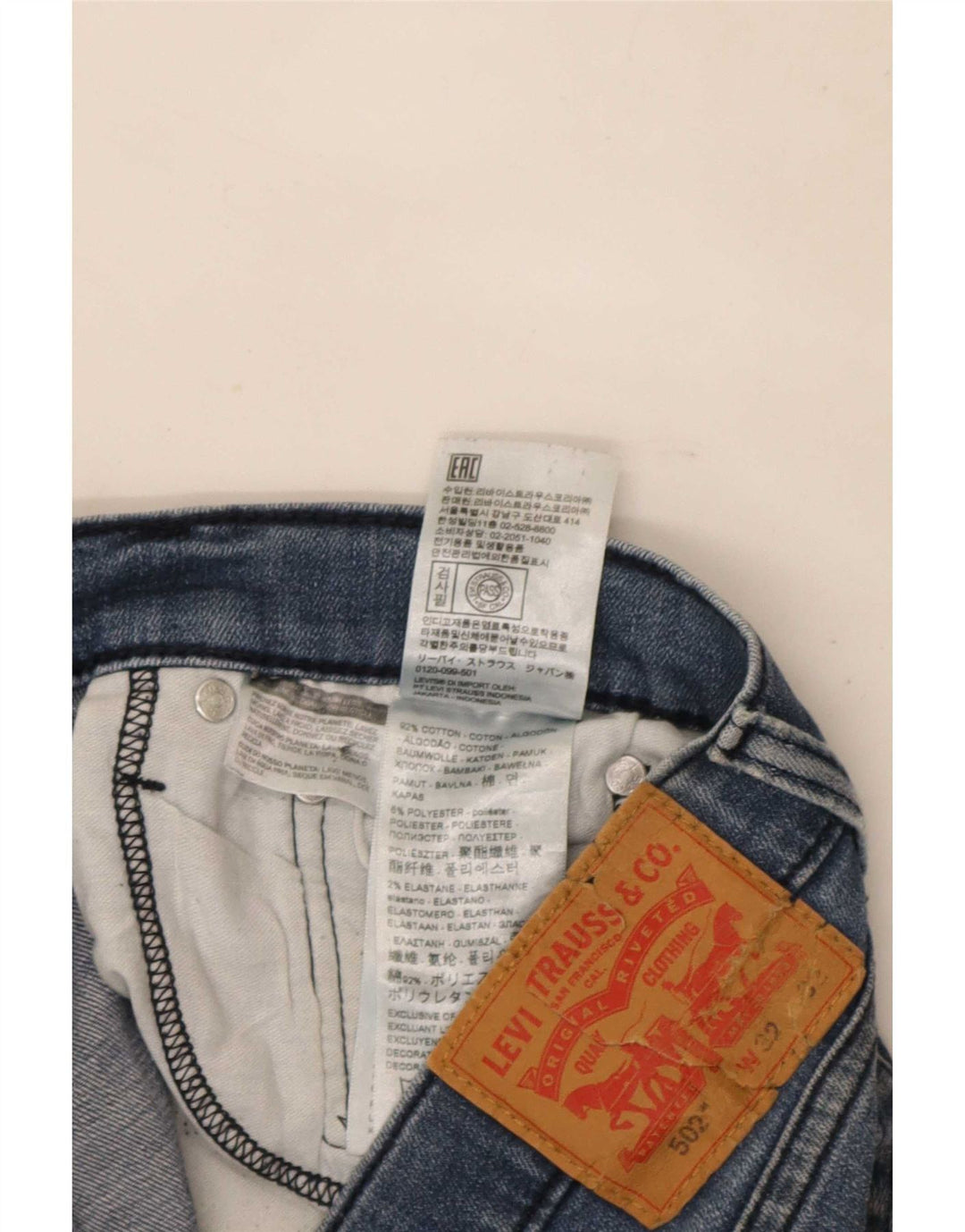 Levi's Masculino 502 Tapered Jeans W32 L32 Azul Algodão