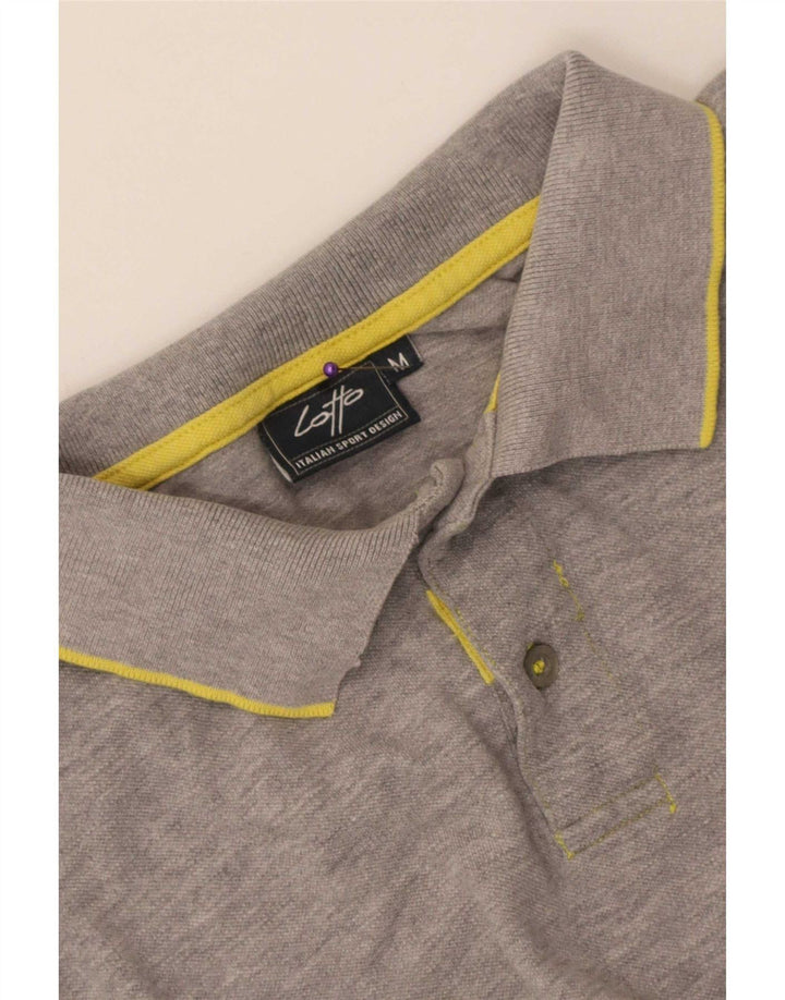 Camisa polo masculina Lotto listrada cinza médio