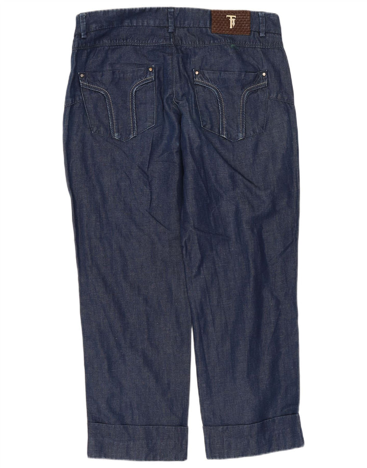 Jeans recortados femininos TRUSSARDI W26 L24 algodão azul marinho