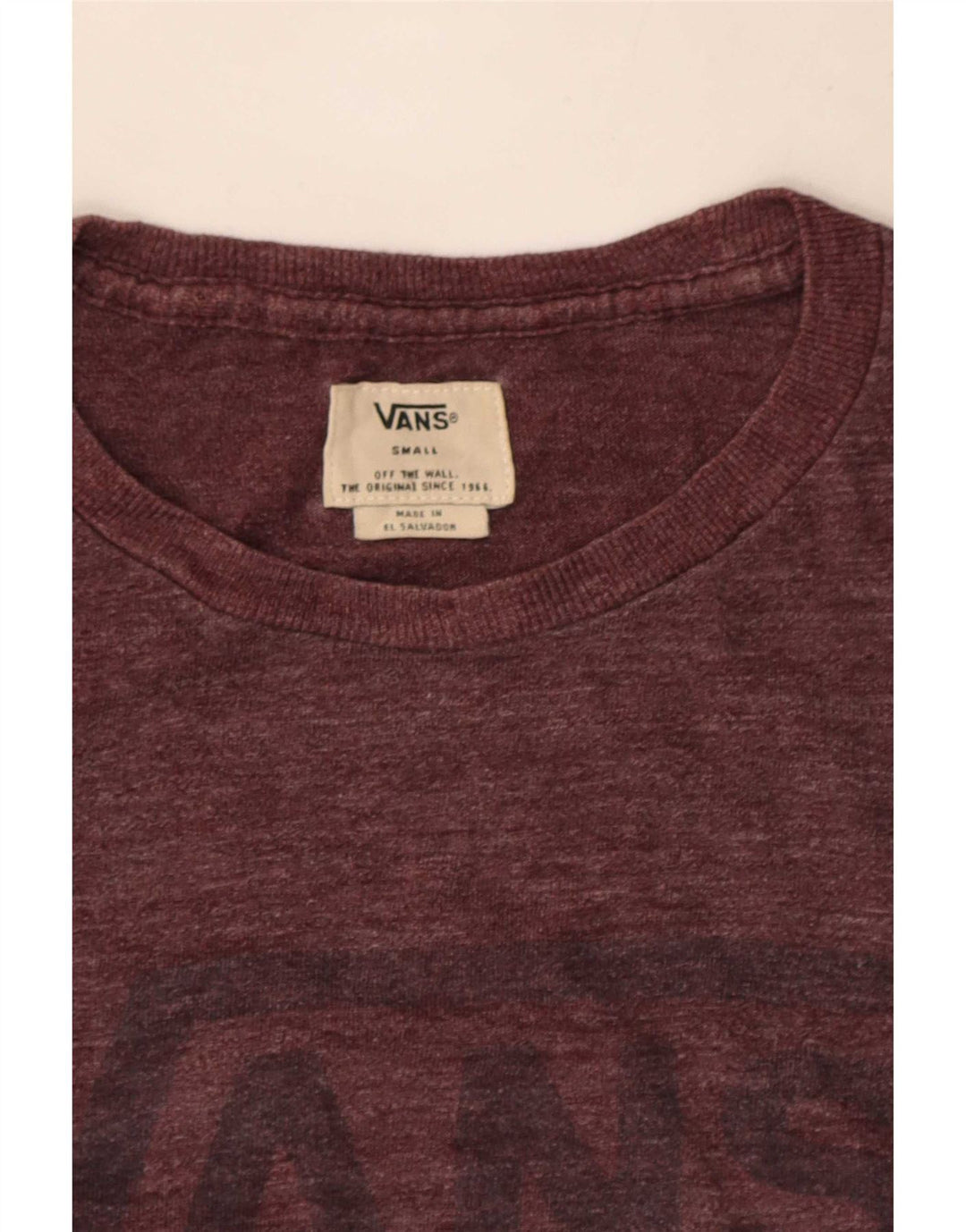 Camiseta Vans masculina gráfica pequena Borgonha manchada