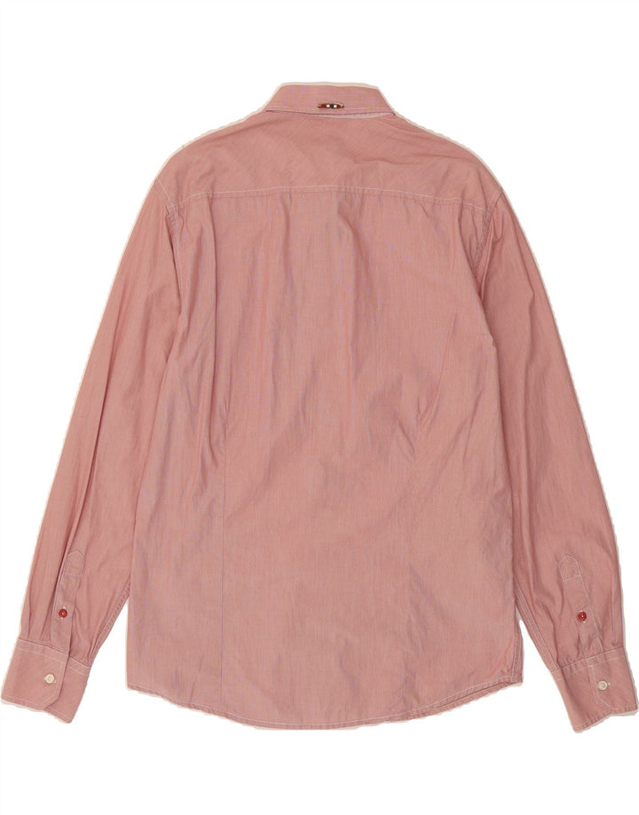 NAPAPIJRI Mens Shirt XL Pink Pinstripe Cotton Vintage Napapijri and Second-Hand Napapijri from Messina Hembry 