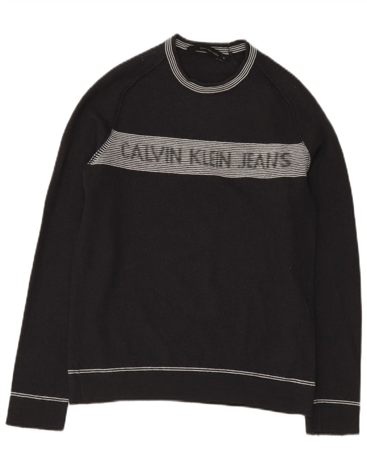 Suéter feminino CALVIN KLEIN JEANS com gola redonda, tamanho 10, cinza pequeno