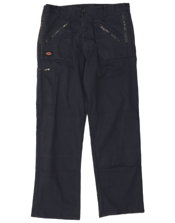 Calças cargo retas masculinas Dickies W34 L31 poliéster azul marinho