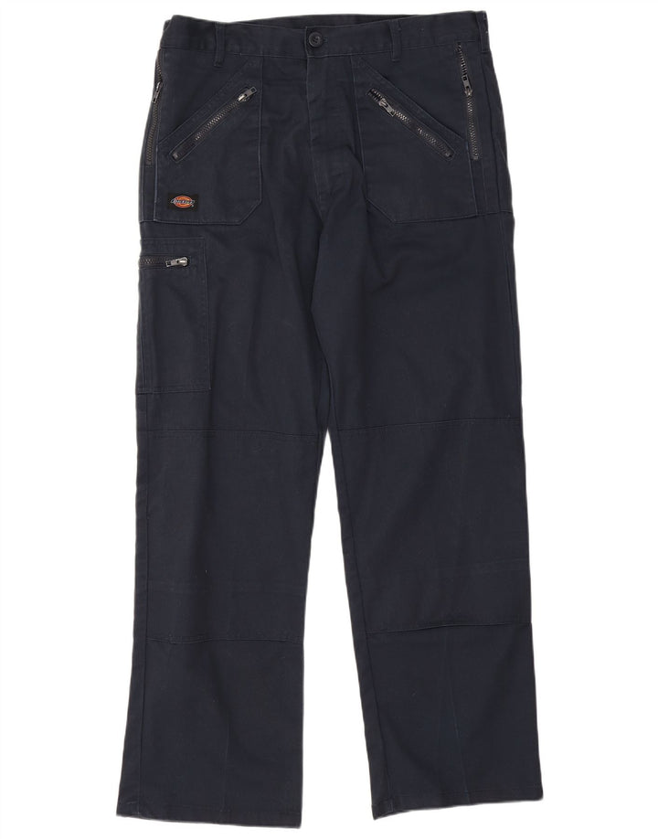 Calças cargo retas masculinas Dickies W34 L31 poliéster azul marinho