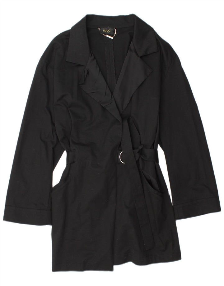 Liu Jo Trench Coat feminino IT 44 médio algodão preto