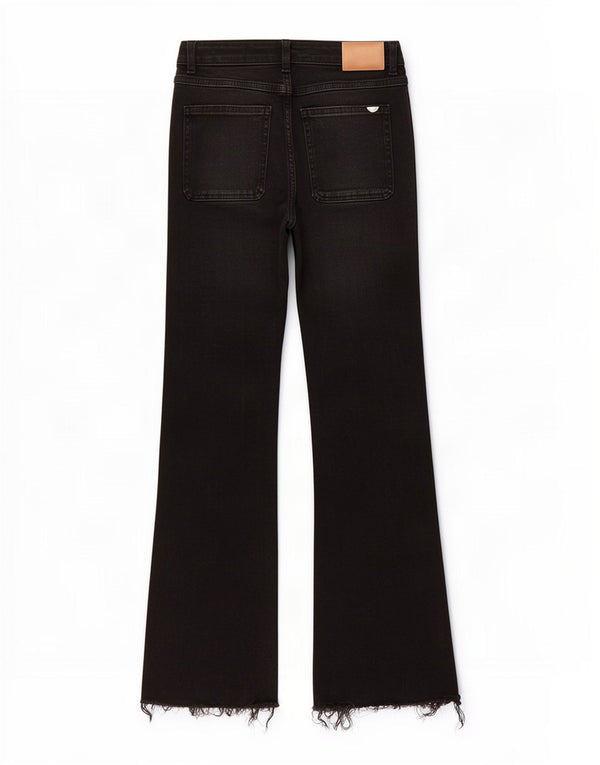 Calça jeans feminina Zara Bootcut EU 36 XS W26 L26 algodão preto