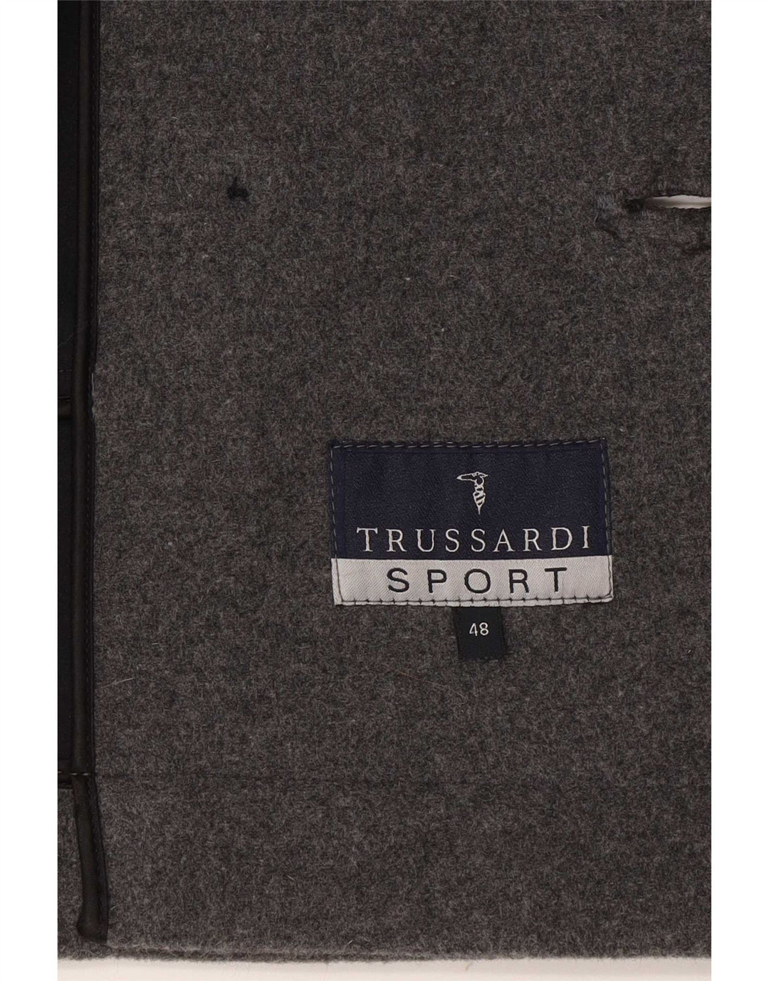 Trussardi Mens Pea Coat IT 48 Lã Cinza Médio