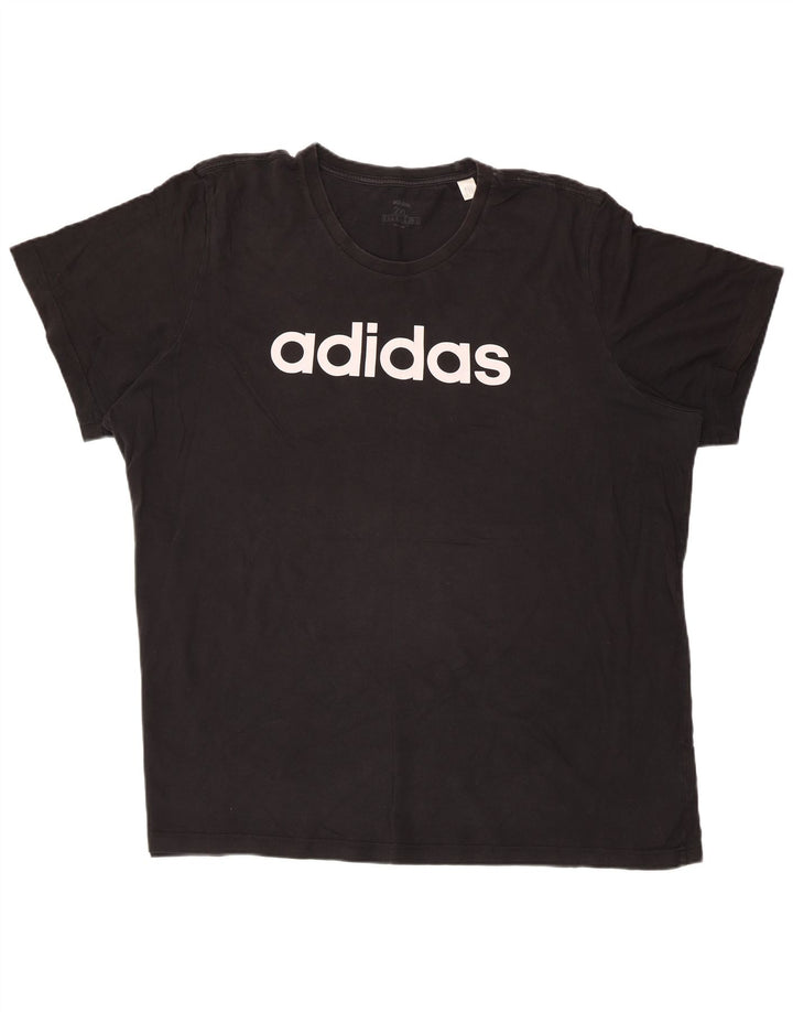 Camiseta gráfica masculina Adidas Top 2XL algodão preto