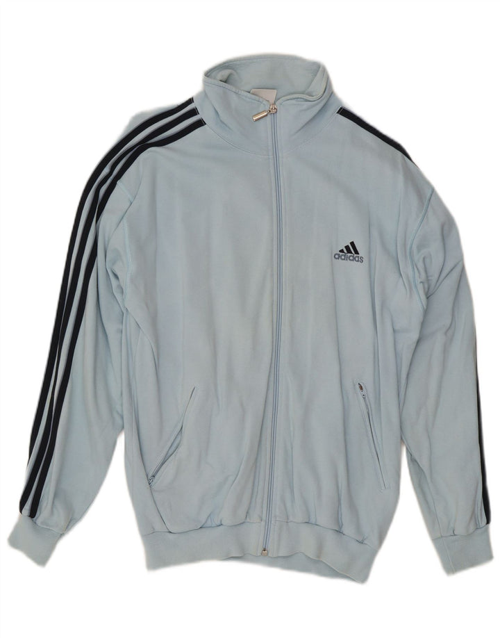 Adidas Mens Tracksuit Top Jacket UK 34/36 Pequeno Azul Algodão