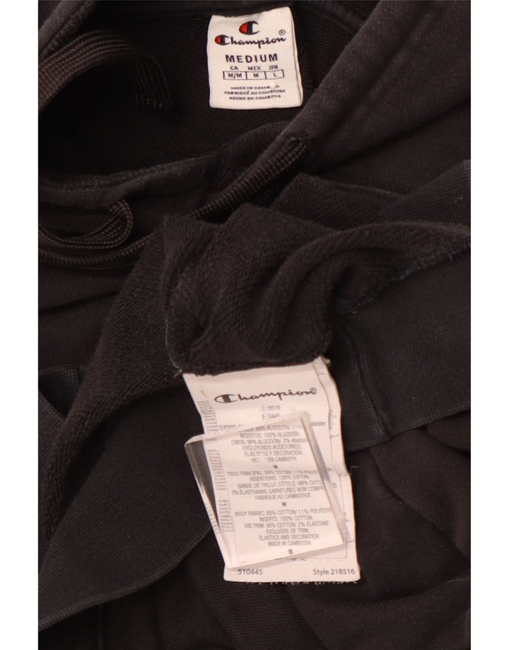 CHAMPION Suéter masculino com capuz médio algodão preto