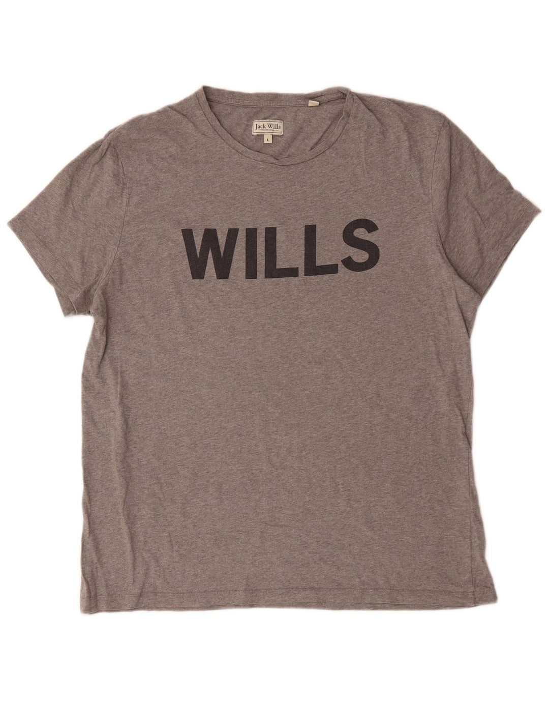 Jack Wills Camiseta masculina gráfica grande algodão cinza