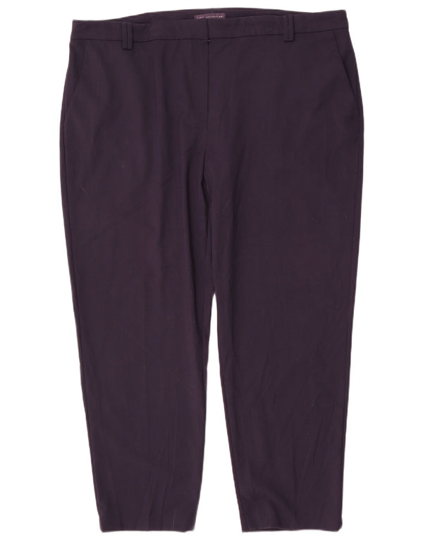 Calça Chino Feminina Marks & Spencer Slim UK 22 3XL W44 L29 Azul Marinho