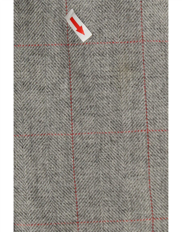 Jaqueta blazer feminina Gap com 3 botões UK 12 lã xadrez cinza médio