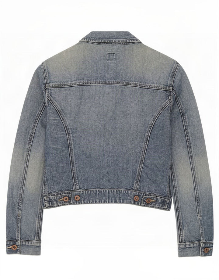 Jaqueta jeans feminina Gap UK 10 algodão azul pequeno