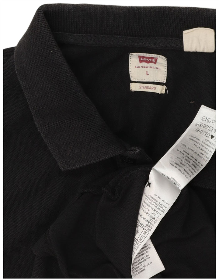 Camisa polo masculina padrão Levi's grande algodão preto