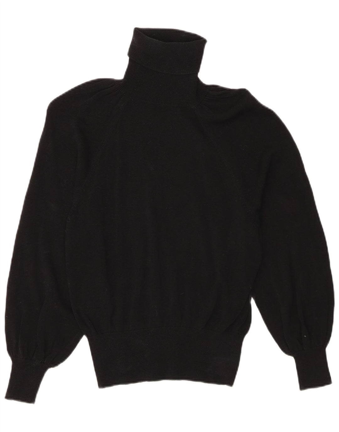 Suéter feminino Zara com gola redonda e lyocell preto pequeno Reino Unido 10
