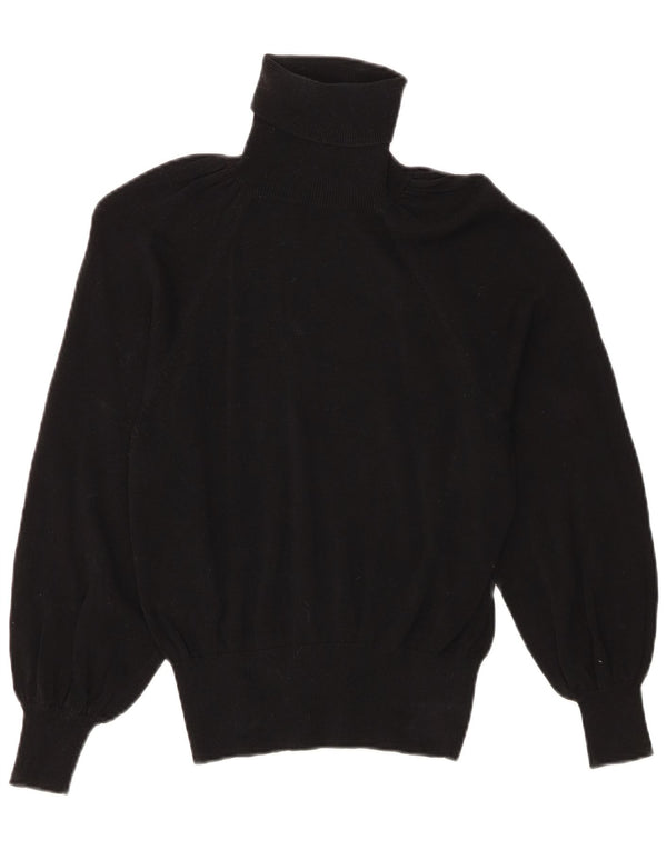 Suéter feminino Zara com gola redonda e lyocell preto pequeno Reino Unido 10
