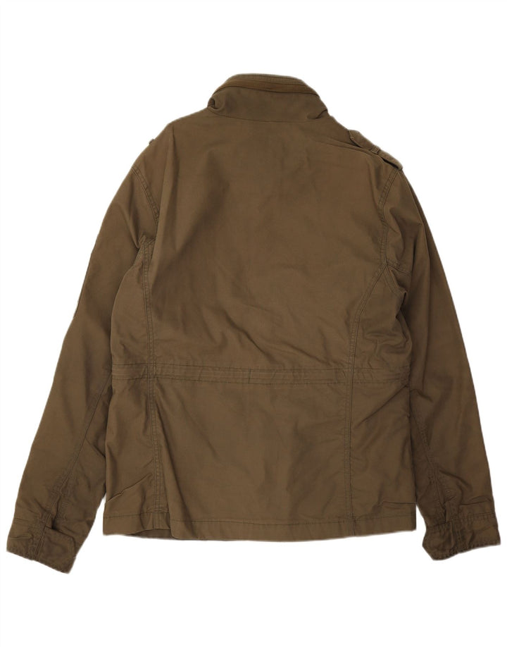Jaqueta militar masculina Superdry UK 40 grande algodão cáqui