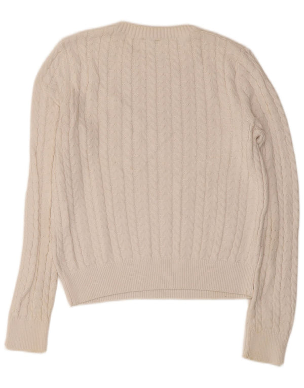 Suéter feminino Sun68 com gola canoa e algodão branco médio UK 12