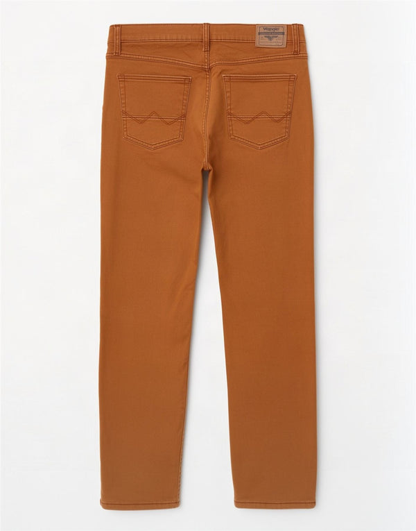 Wrangler Calça masculina reta casual W33 L30 algodão marrom