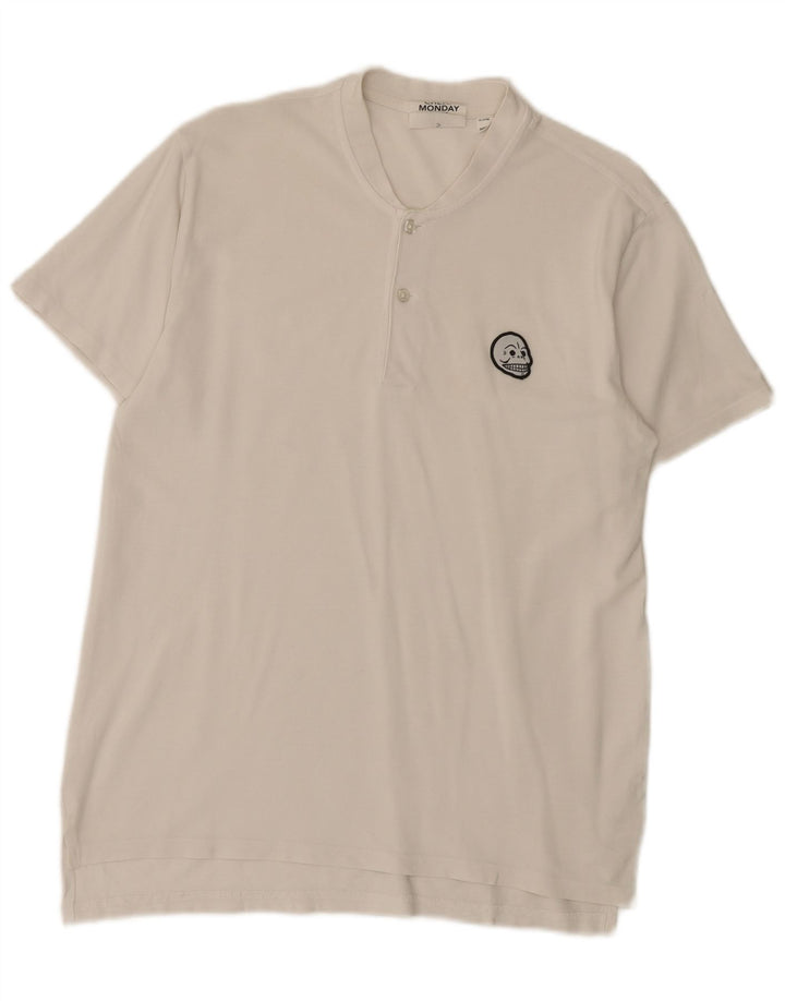 Camiseta masculina barata de segunda-feira Top pequeno algodão branco